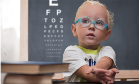 Děti oční vady dětské modré dioptrické brýle
